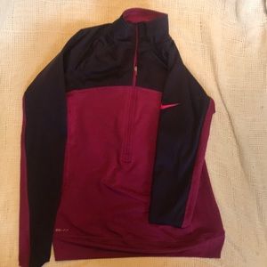 Magenta Nike Pro Dri-Fit 1/4 Zip Pullover